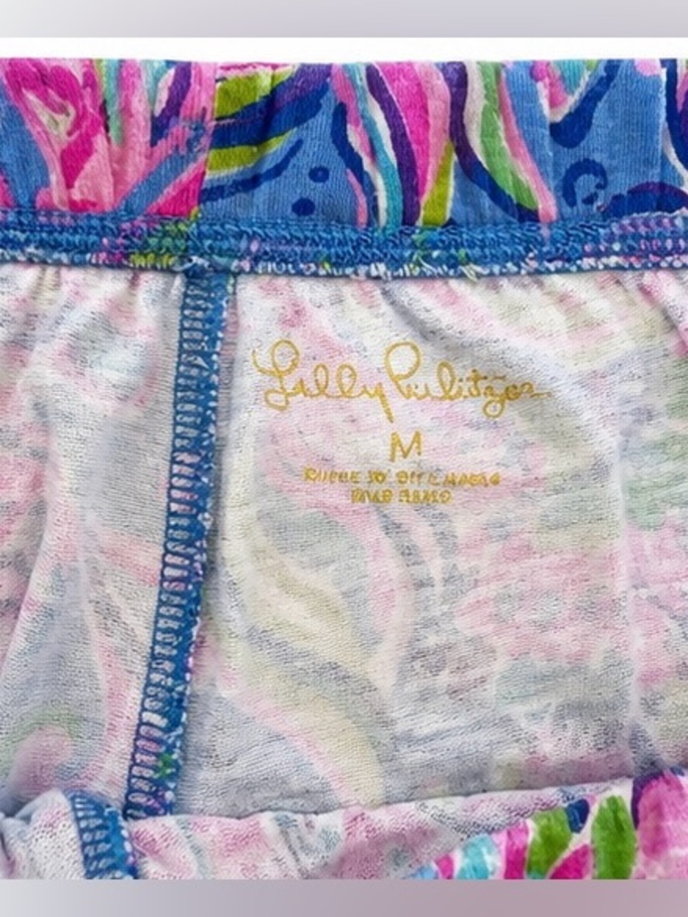 Lilly Pulitzer Multicolor Swirl Lounge Shorts - Pink, Blue & Green M 💜💗 - Picture 5 of 6